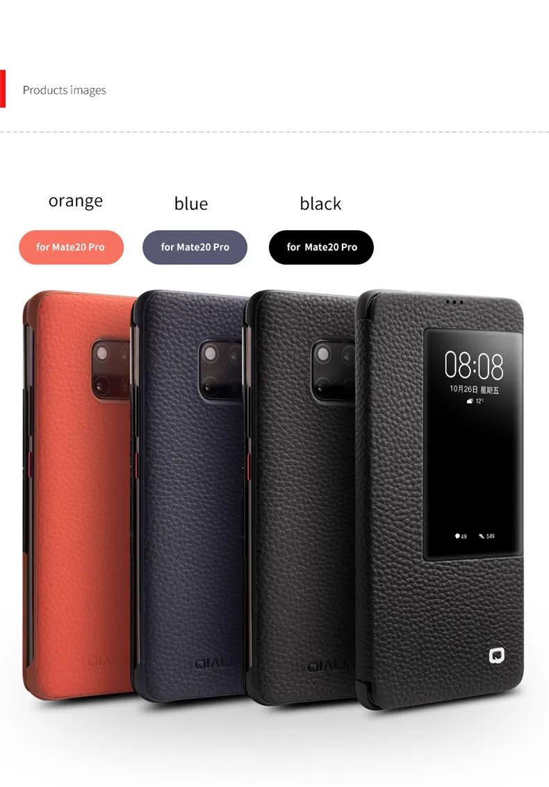QIALINO, Ультратонкий чехол-книжка из натуральной кожи для huawei mate 20 Pro, Роскошный чехол для телефона с умным видом для huawei mate 20 X