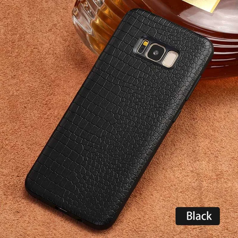 black Роскошная натуральная кожа все включено чехол для телефона для samsung Galaxy S10 S8 S8plus S7 S9 S9plus Note 8 9 a50 a70 a40 30 a8 a7 S10 E S10 Plus S8 Plus S7 Edge S9 Plus Note 10 9 8 Note 10 Plus A10 A20 A40 A6 - Цвет: black
