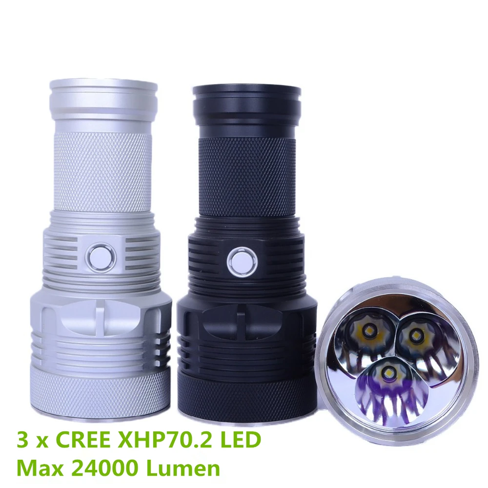 HaikeLite MT09R супер яркий фонарик 3 x CREE XHP70.2 светодиодный Макс 24000 люмен расстояние