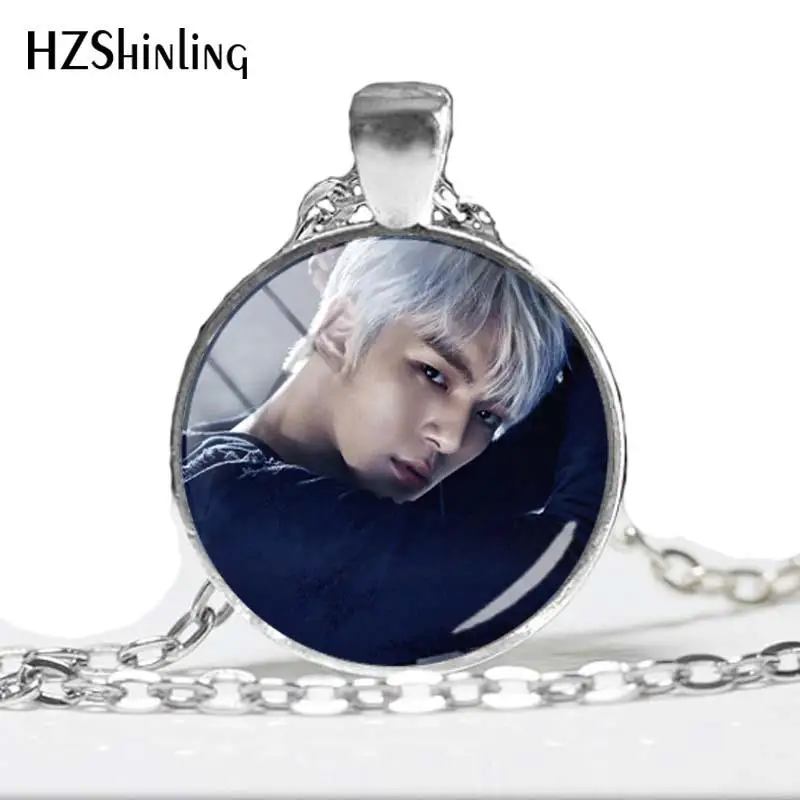 Новинка, ожерелье MONSTA X, KPOP, Корейская музыкальная группа, подвеска, серебро, ручная работа, ювелирное изделие, стеклянный купол, фото, ожерелье s HZ1
