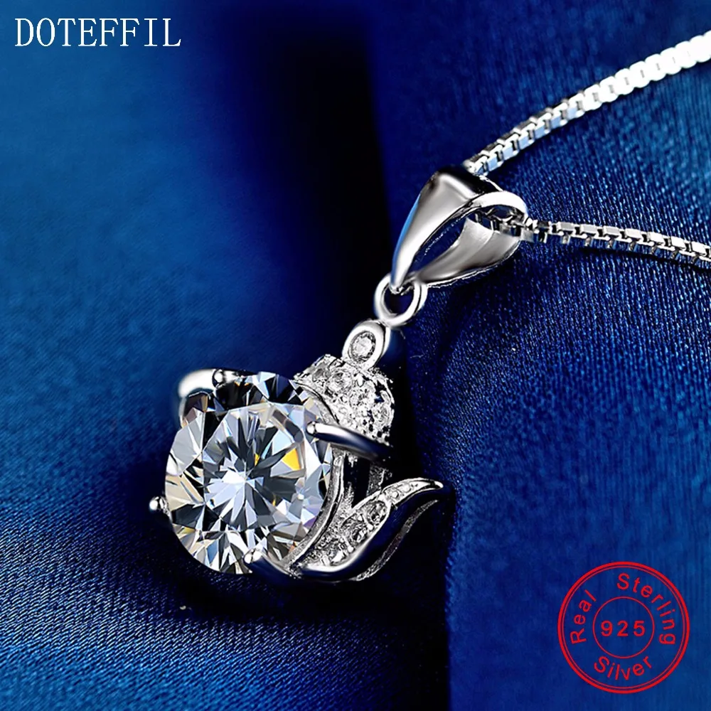 Ожерелье из стерлингового серебра 925 пробы модное классическое женское ожерелье