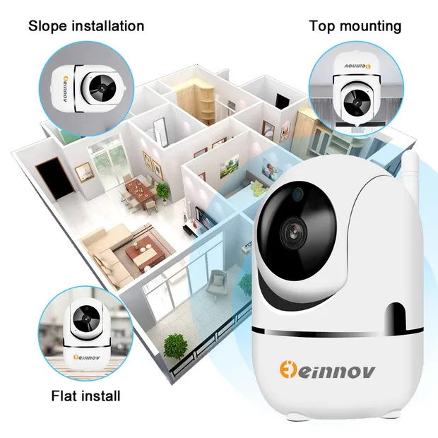 Einnov PTZ автоматическое отслеживание 1080P Мини Wifi камера ip наблюдения домашняя