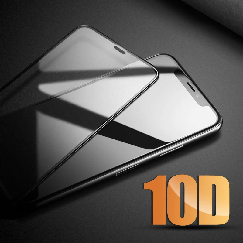 10D изогнутое полное защитное стекло на iphone 7 8 6 6s PLus закаленное экрана для X XR XS Max