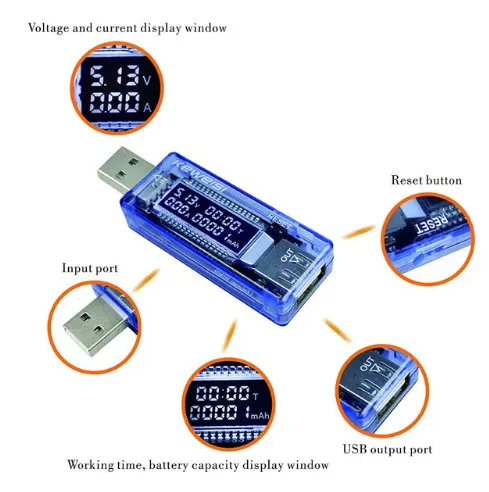 USB ток и напряжение зарядное устройство Емкость тестер доктор измеритель мощности текст вольтметр 24 - Цвет: USB24