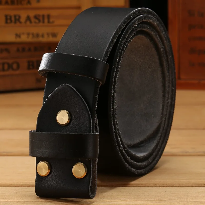 gray without buckle Кожаный ремень без золотистой гладкой пряжки для мужских ремней, роскошные ковбойские ремни, верблюжья, коричневая Пряжка известного бренда, 3,8 см, высокое качество - Цвет: gray without buckle
