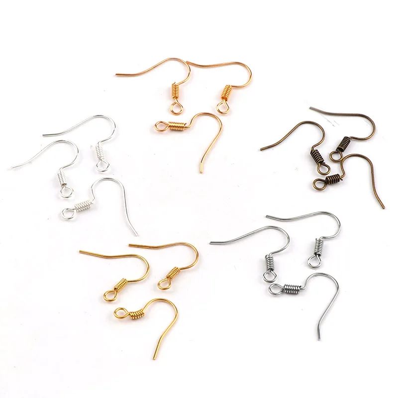 

16x18mm Fashion Iron Ear Hook Wire Clasp No Bead Round Ball Charms Earring Hooks Ear Studs Wires DIY Earring Earstud Findings