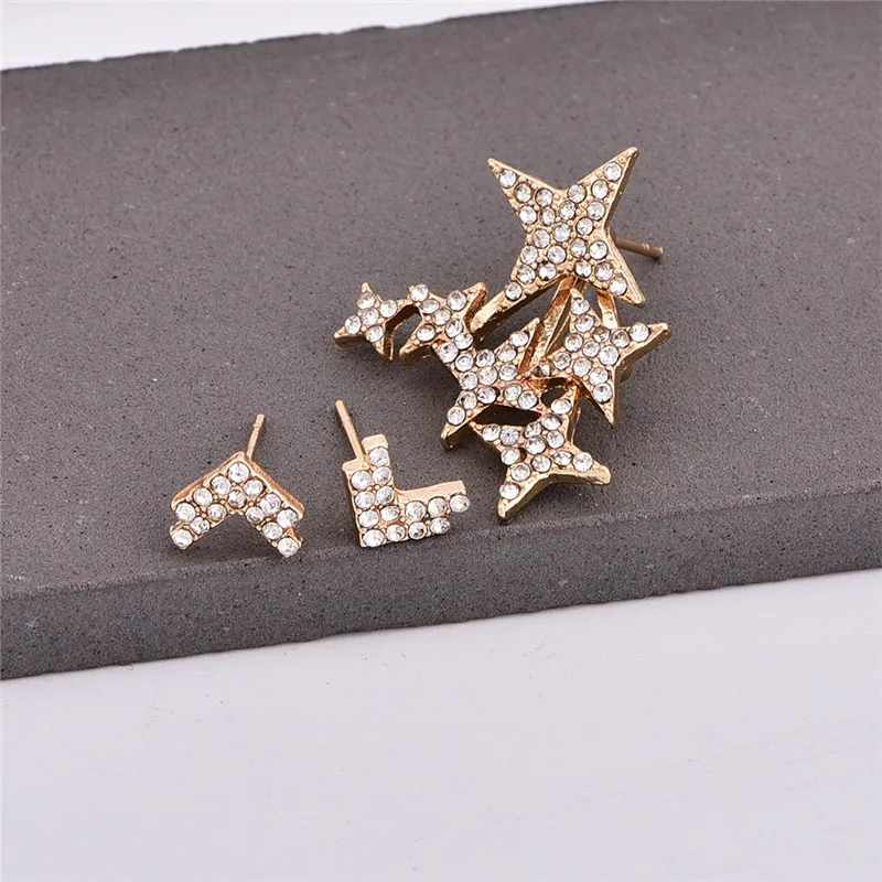 Набор сережек со стразами Золотая Звезда стрела украшения для подарка|stud earrings