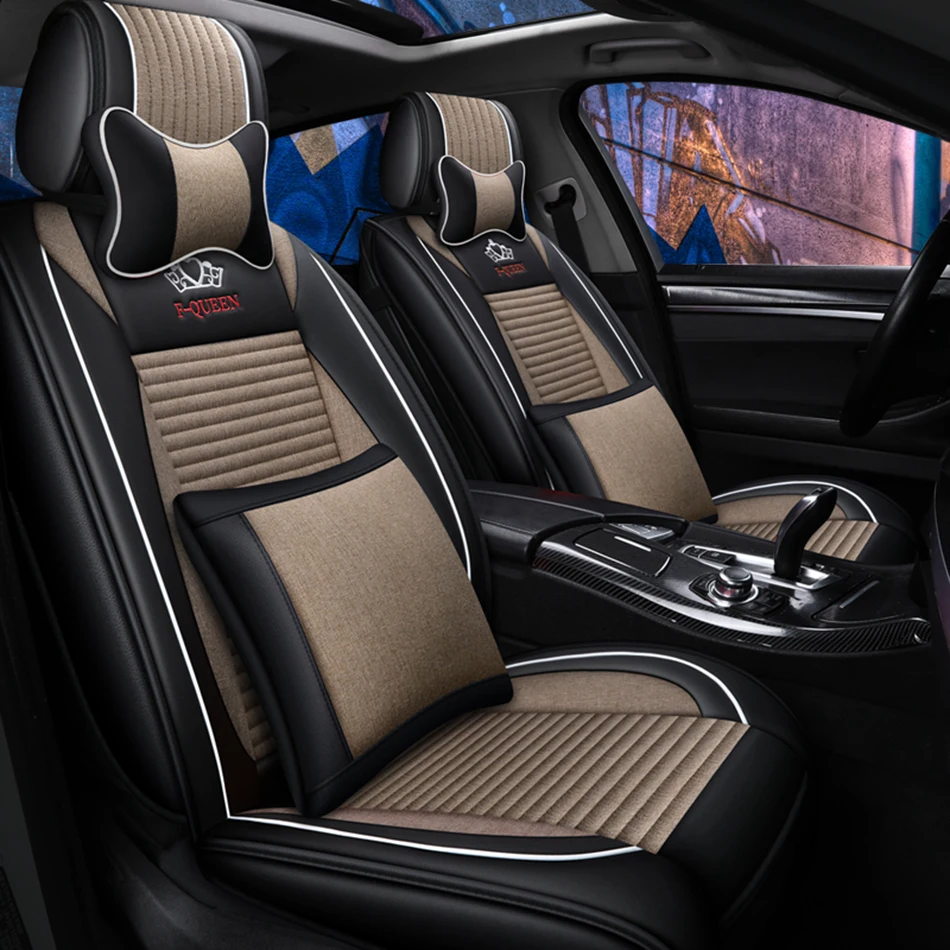 KADULEE Авто льняные автомобильные чехлы для сидений ford mondeo focus 1 2 fusion fiesta mk7 ranger explorer galaxy чехлы для сидений автомобилей