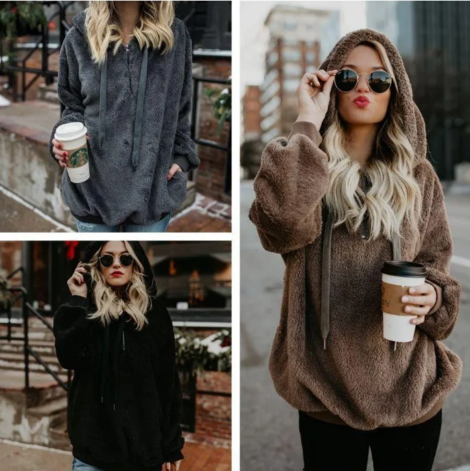 

S-5XL autumn winter long sleeve hooded tops blouse casual leisure brand loose blouse tops plus size