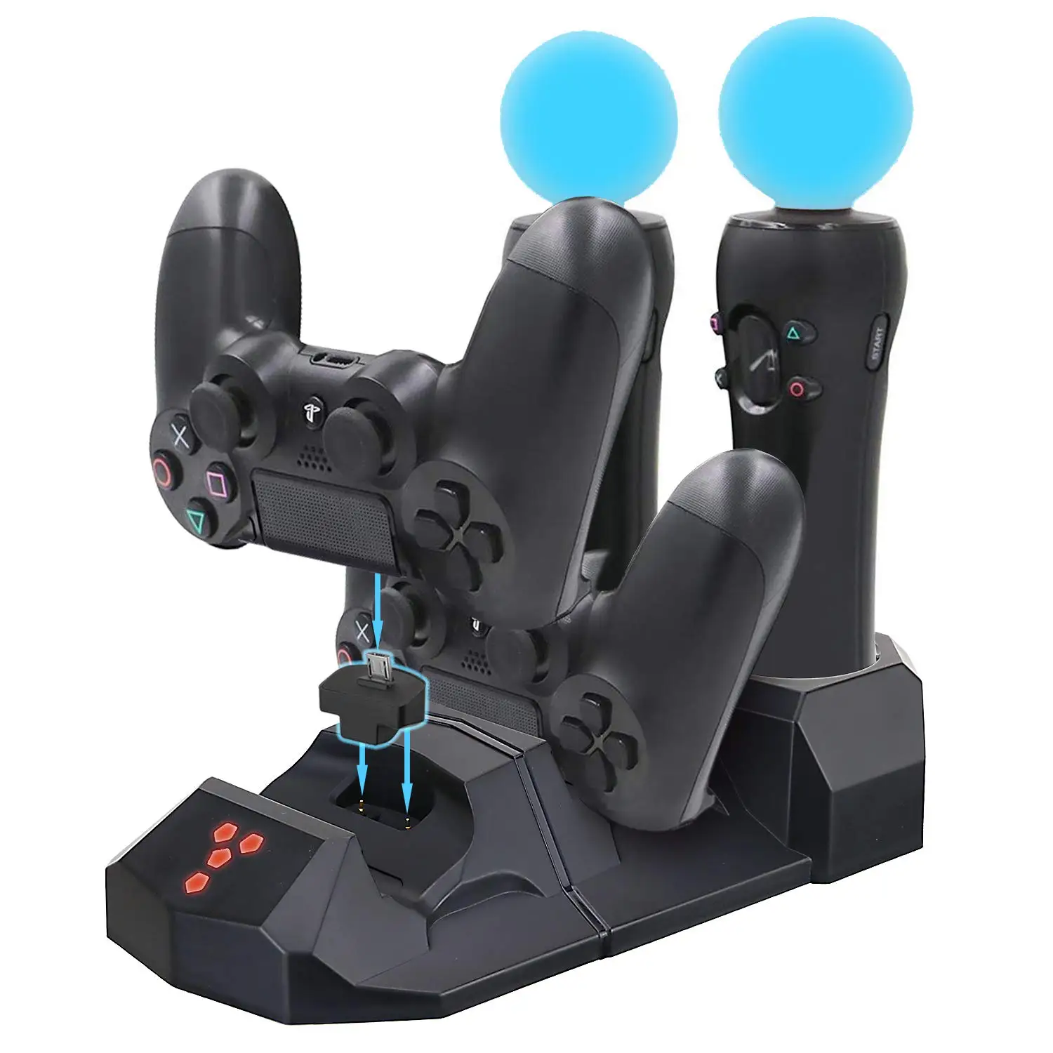 4 в 1 четырехъядерная зарядная док станция для PS Move контроллер PS4 Playstation Slim Pro