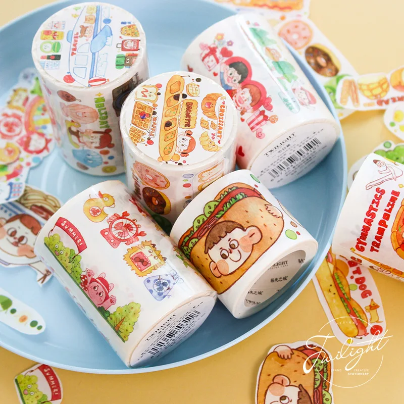 

10 шт./лот DIY Kawaii мультфильм японская бумага декоративная клейкая лента красочная жизнь васи лента/Маскировочная Лента наклейки
