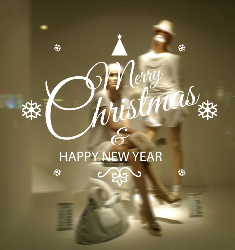 Рождественские Переводные картинки в форме снежинки окно магазина