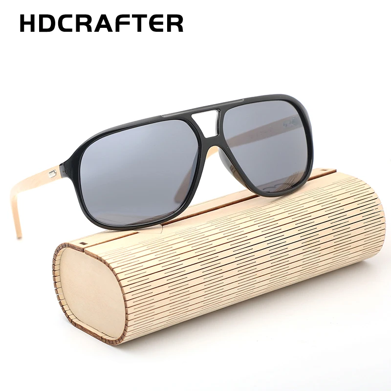 HDCRAFTER бамбуковые зеркальные солнцезащитные очки мужские пилота для мужчин