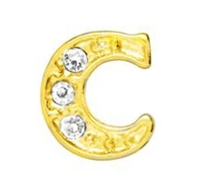 Алфавит A-M с надписью сделай сам плавающий медальон золотого цвета со стразами 20