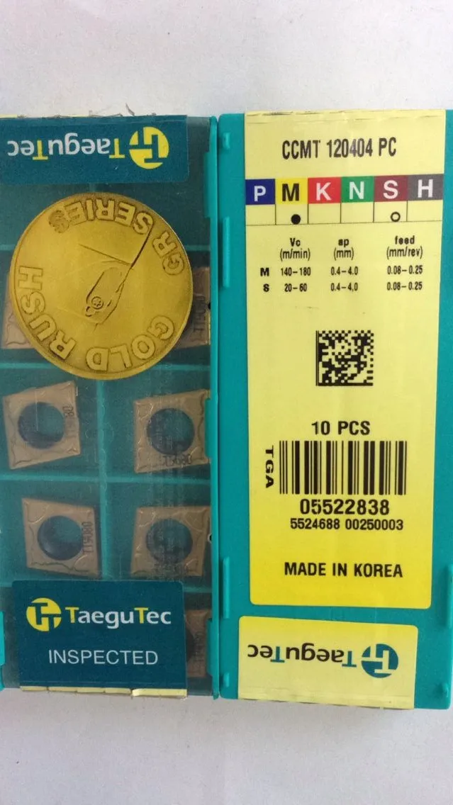 

Карбидные вставки Taegutec CCMT120404PC TT9080, CCMT 120404 PC TT9080 для стальных или высокотемпературных сплавов общего назначения