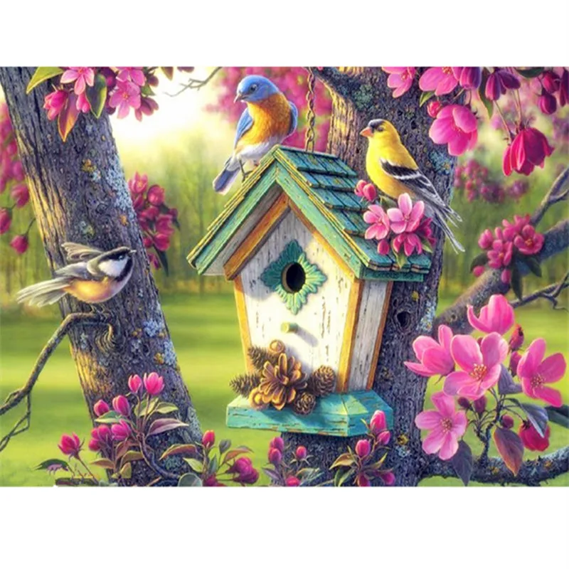 5D мозаика Алмазная вышивка Весенние птицы Diy картина крестиком узоры полная