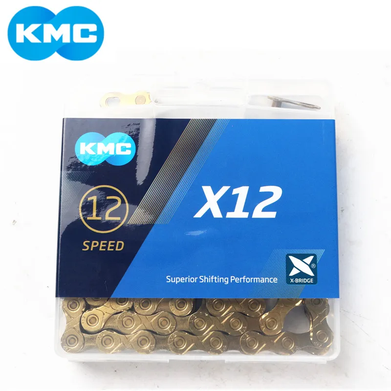 Цепь для горного велосипеда KMC X12 12 Скоростей 1 6 л золотистая серебристая черно
