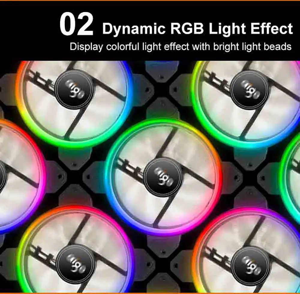 Aigo DR12 ПК охлаждающий вентилятор в корпусе для компьютера 12V регулируемый светодиодный RGB охлаждающий вентилятор 120 мм бесшумный вентилятор ПК кулер с ИК-пульт дистанционного управления