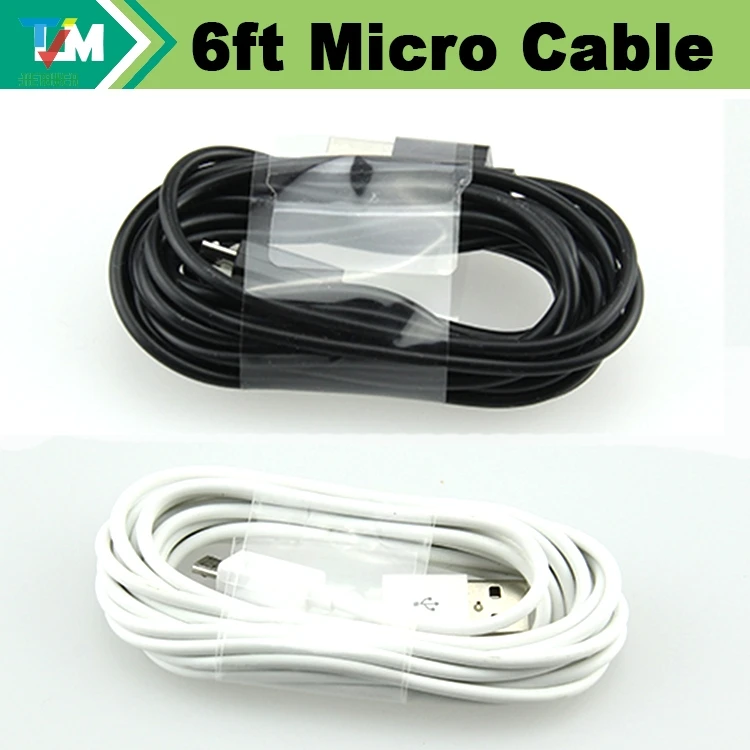 Высококачественный Micro USB кабель для передачи данных 100 шт./лот 1 м 3 фута 2 6 футов 10