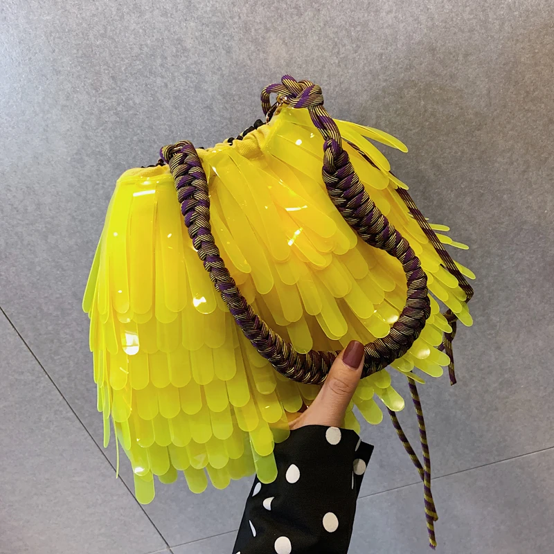 2019 модная женская сумка-мешок новый прилив кисточка сумка на плечо от известного