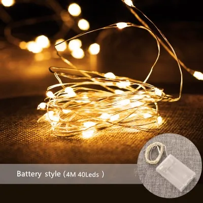 4M AA Dry battery 5/10 м светодиодный гирлянды с деревянная рамка для фото, зажимы для Батарея Мощность крытого украшения гирлянды для Праздник Рождество Свадьба День рождения - Испускаемый цвет: 4M AA Dry battery