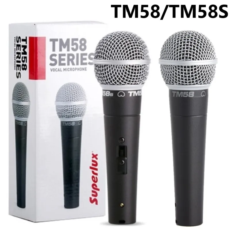 Кардиоидный вокальный динамический микрофон Superlux TM58/TM58S с высокой емкостью SPL для