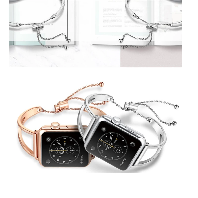Женский ремешок для Apple Watch 38 мм 42 40 iWatch 4 band 44 металлический ювелирный ремень