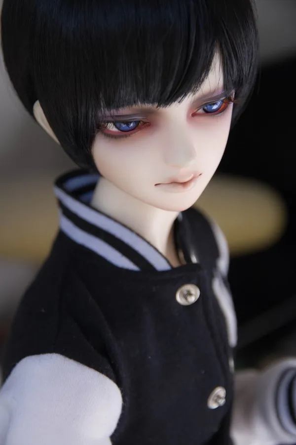 BJD кукла парики для 1/3 1/4 1/6 BJD DD SD MSD YOSD дядя кукольные волосы парики высокотемпературный провод короткий черный красный-brwon парики из натуральных волос