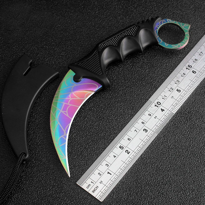 CSGO нож Karambit Counter Strike косплей никогда не выцветает стальной с тигром настоящая