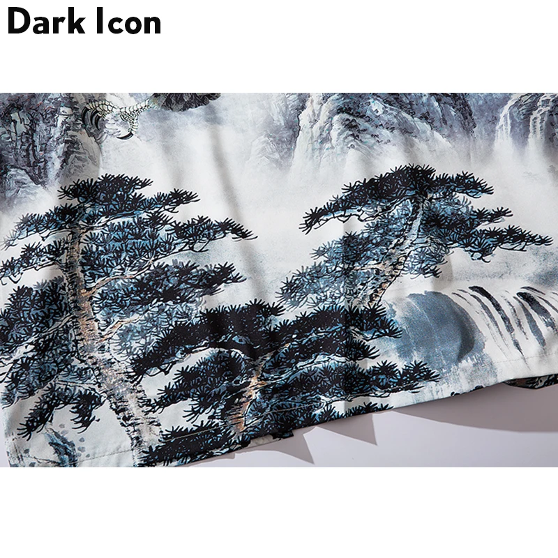 Мужское кимоно с рукавом три четверти Dark Icon Гавайский стиль уличные рубашки для