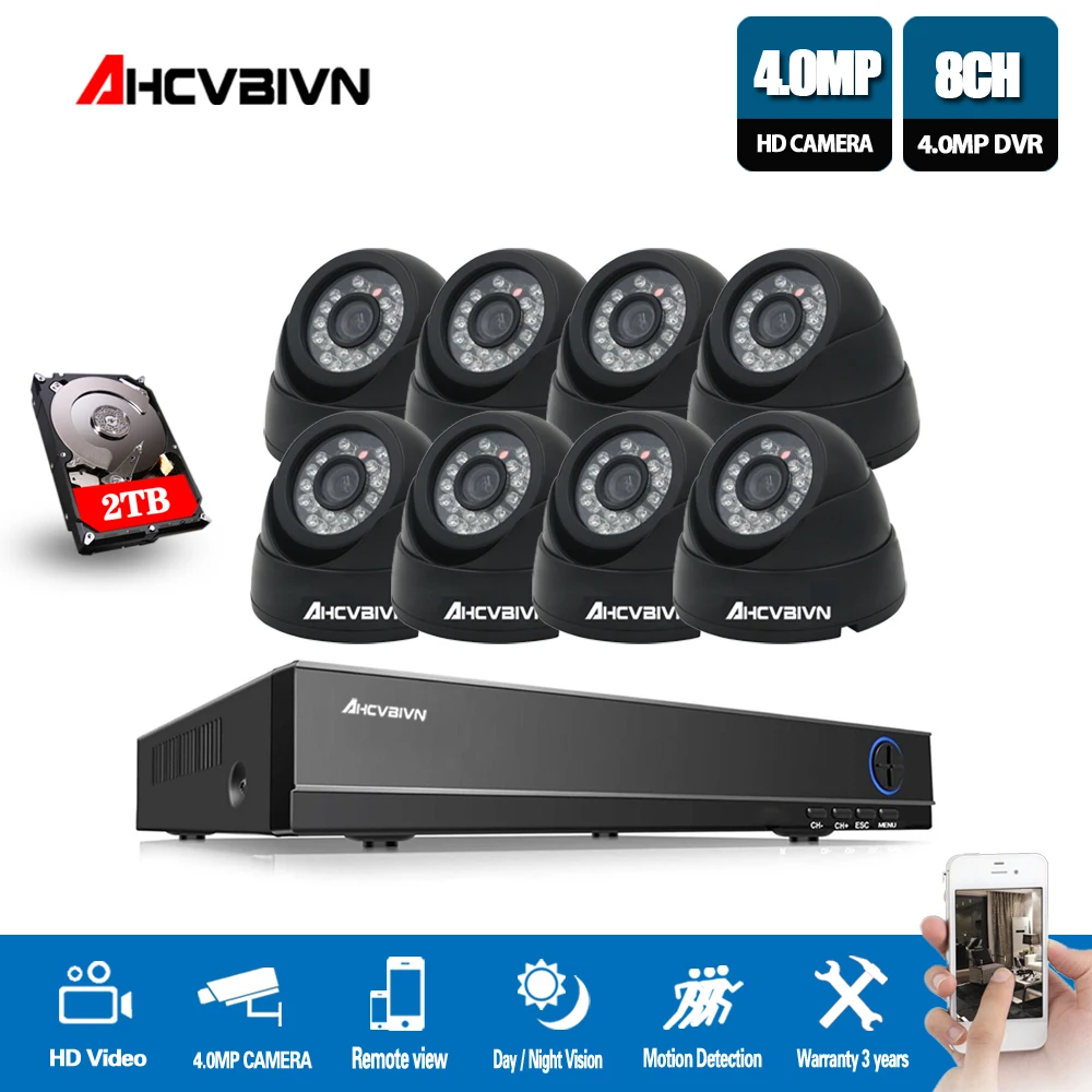 Новый супер 8CH HD AHD 4MP домашняя камера безопасности система Комплект