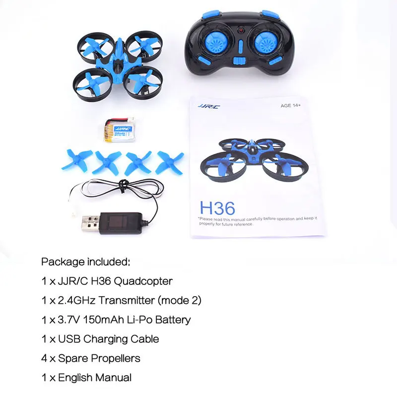 JJRC H36 2 4G 4CH 6 осевой гироскоп 3D Flips Mini Drone RC Quadcopter с безголовым режимом