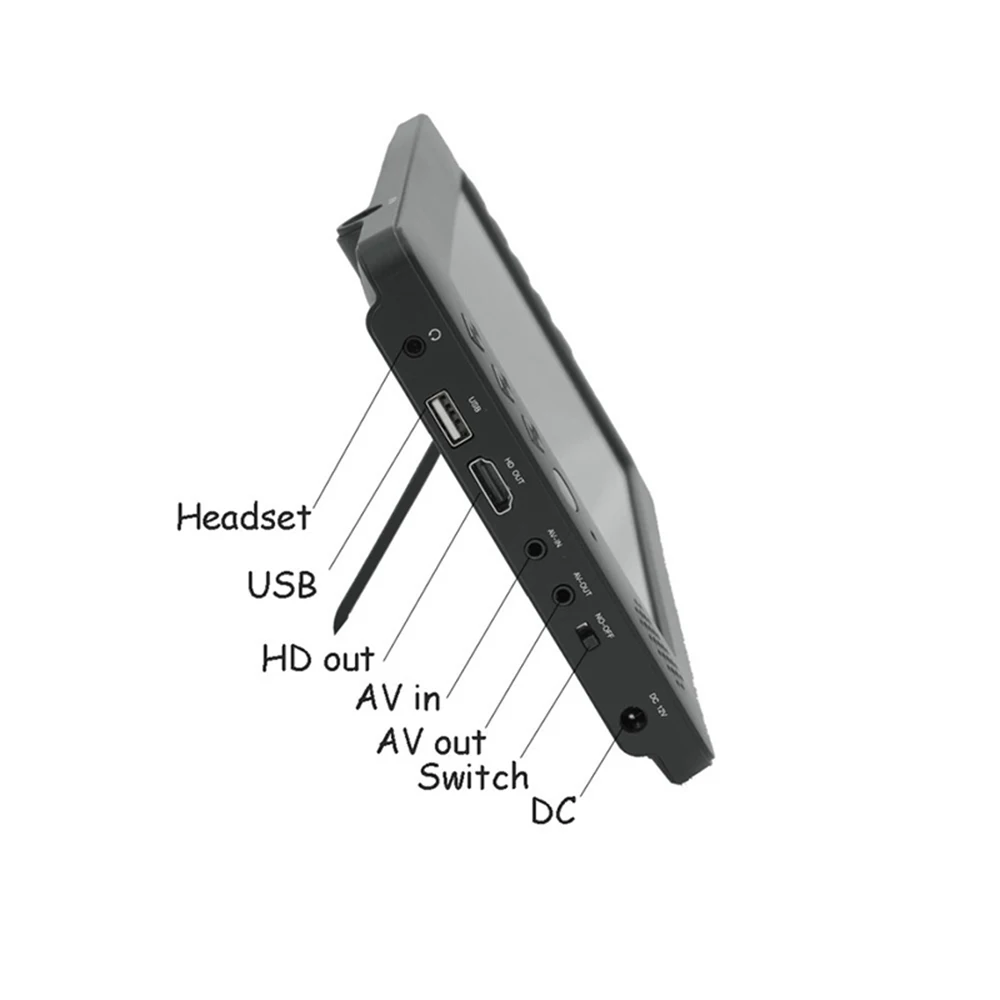 Портативный 1024*600 9 дюймов H.265 Wifi Dvb-T2 цифровой видео плеер Hdmi в автомобиль цифровой ТВ Поддержка U диск Ac3 Dolby