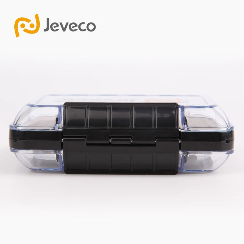 Бренд Jeveco JFB-007, 128*96*38 мм пластиковая Водонепроницаемая двухсторонняя крышка, щелевая Пена внутри, коробка для ловли нахлыстом, чехол для рыболовных снастей