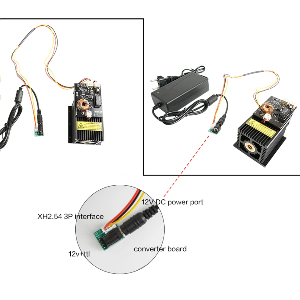 DIY 445nm 15 Вт, 15000 мВт синий лазерный модуль, высокая мощность для ЧПУ Резак Металл Сталь гравер гравировальный станок Регулировка по DHL