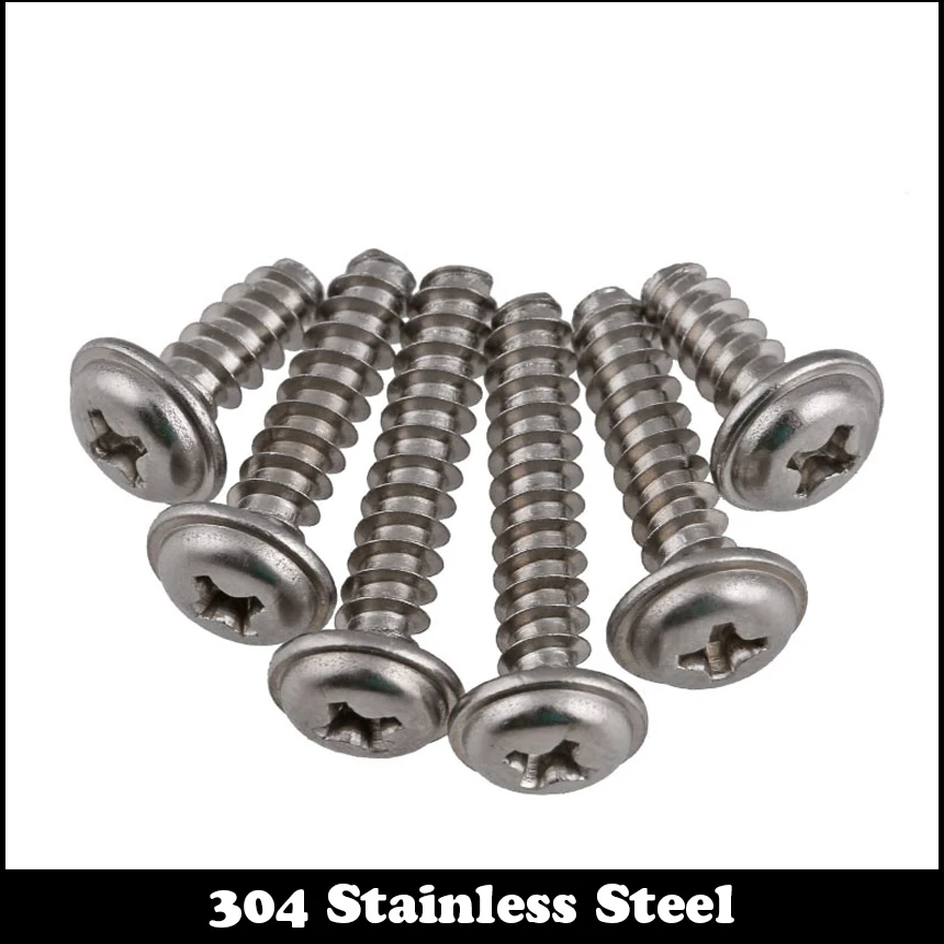 Самонарезающий винт M4/M4 * 8/M4x8/M4*10/M4x10/M4*12/M4x12 304 с шайбой|self tapping screw|tapping screwself screw |