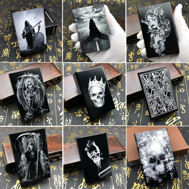 Металлический чехол для сигарет курения держатель King Skull карманная коробка