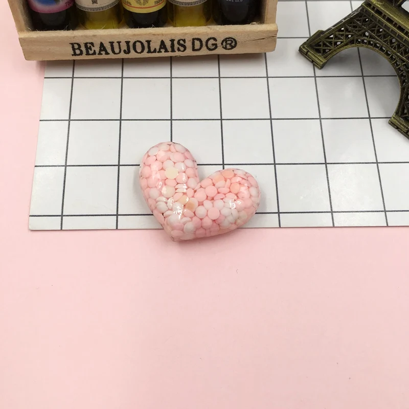 pink heart Смола милые очаровательные сердца, кавайные звезды, Смола Flatback Кабошон для волос Лук центр, скрапбукинг, DIY - Цвет: pink heart