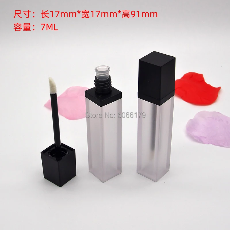 7 мл квадратная пластиковая Косметическая пустая трубка для блеска губ матовая