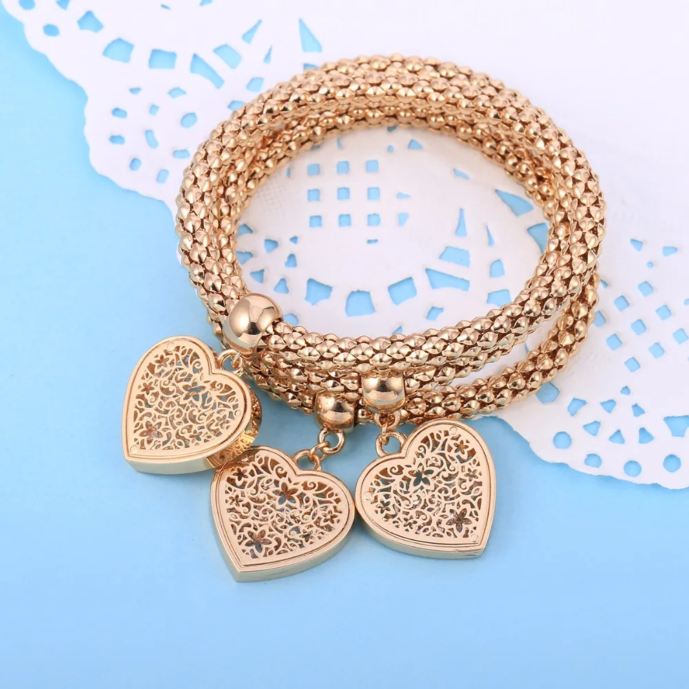 3 шт. эластичные браслеты с подвесками в форме сердца|bracelets for|heart charm braceletcharm bracelet |