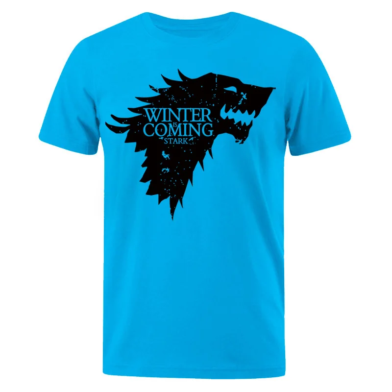 light blue 1 Новинка, Мужская футболка Stark, топы Winter Is Comming, Мужская футболка, Игра престолов, мужские футболки, повседневная мужская футболка, топ, летние футболки - Цвет: light blue 1