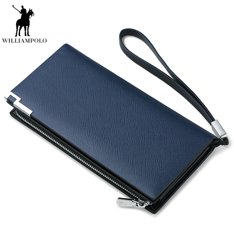 WILLIAMPOLO 2019 Для мужчин s кошельки кожаный кошелек для монет Бизнес Длинные