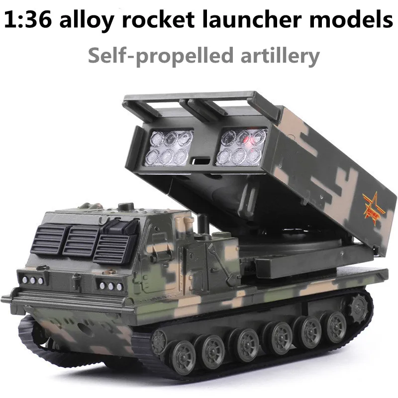 1:36 alloy rocket launcher models military model metal diecasts toy vehicles pull back &amp flashing musical free shipping |