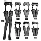 Сексуальное женское белье разных стилей, эластичные чулки в полоску, ажурные черные чулки, прозрачные колготки до бедра, Колготки с вышивкой