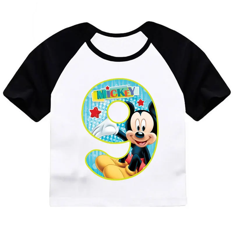 Cjian09 ZSIIBO Birthday T-shirt Boy Girl Letter Cartoon Mouse Print Summer short sleeve O-neck Tees Children clothing Kids tops CX6L102 - Цвет: Cjian09