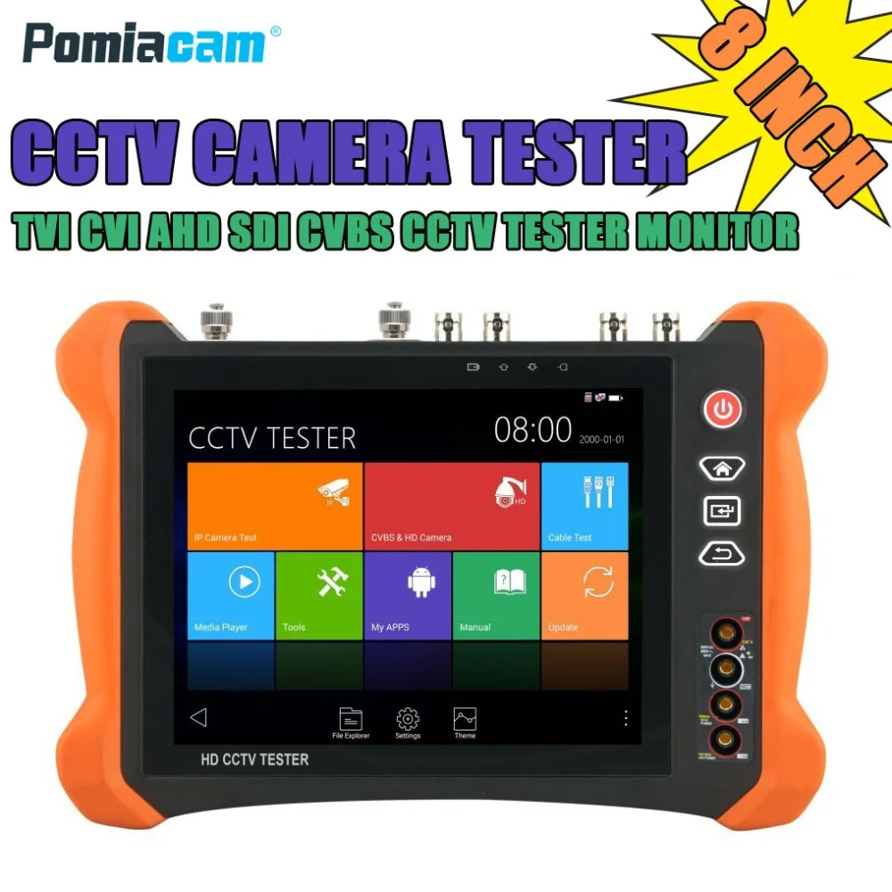 X9 8MP TVI CVI 5MP AHD SDI CVBS CCTV тестер монитор Новый IP камера с 8 дюймовым сенсорным экраном