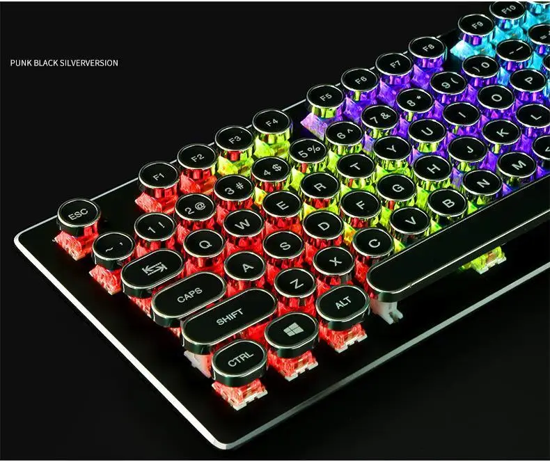 SeenDa Проводная игровая механическая клавиатура RGB переключатель с подсветкой 104
