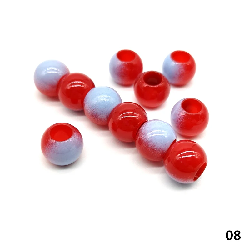 08 20 pcs 12mm Big Hole Beads Round Beads for Jewelry Making Acrylic Beads Multicolor Loose Bead Jewelry DIY Accessory - Цвет: 08