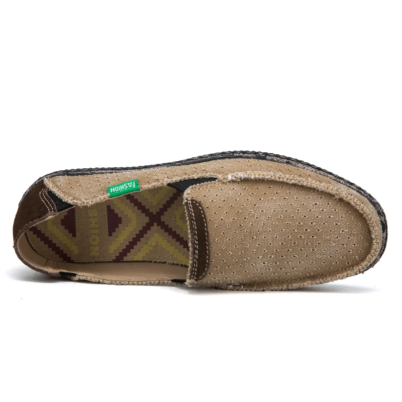 Мужские холщовые кроссовки без шнуровки дышащие кеды из денима Повседневная