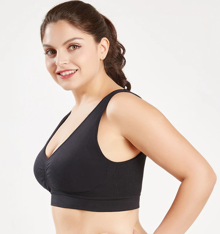 Женский Удобный спортивный бюстгальтер размера плюс пуш ап с полной чашечкой